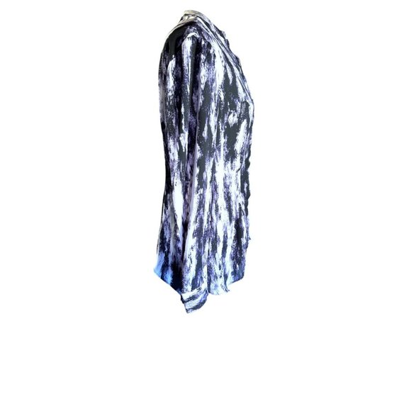 Simply Vera Vera Wang Long Sleeve Button Down Purple White Women Size Small - Picture 6 of 8